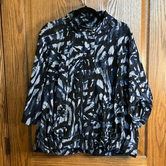Zenergy by Chico's Blue 3/4 Sleeve Jacket Size 3 - Picture 1 of 8